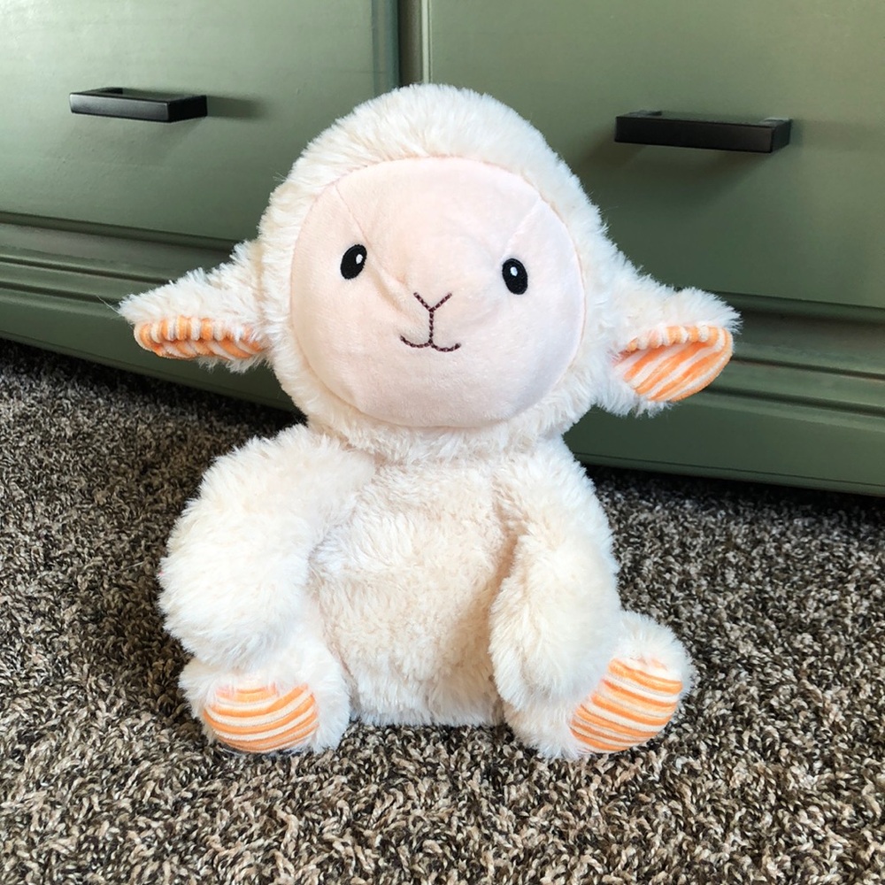 Baby Stuffed Lamb Toy. Rattles with crinkle ears
